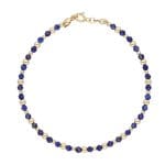 Damska bransoletka plater 585 z lapisem lazuli