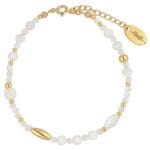 Bransoletka srebrna z masy perłowej pozłacana