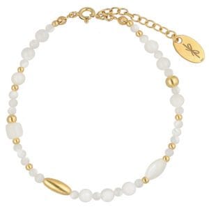 Bransoletka srebrna z masy perłowej pozłacana