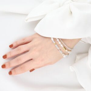 Bransoletka z akwamarynem pozłacana