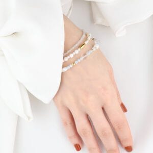 Srebrna bransoletka z akwamarynem pozłacana