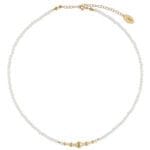 Srebrny choker z masy perłowej pozłacany