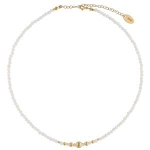 Srebrny choker z masy perłowej pozłacany