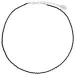 Zjawiskowy choker na szyję czarny spinel srebrny