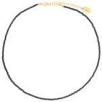 Zjawiskowy choker na szyję czarny spinel srebrny pozłacany