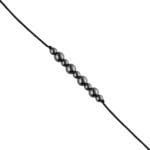 Damska bransoletka stalowy hematyt na czarnym sznurku
