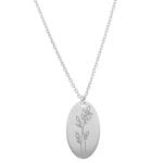 Srebrny damski naszyjnik z celebrytką z motywem kwiatów urodzinowych. Celebrytka z ostrokrzewem, kwiatem dla grudnia