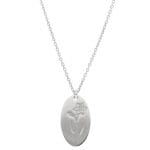 Srebrny damski naszyjnik z celebrytką z motywem kwiatów urodzinowych. Celebrytka z żonkilem, kwiatem dla marca