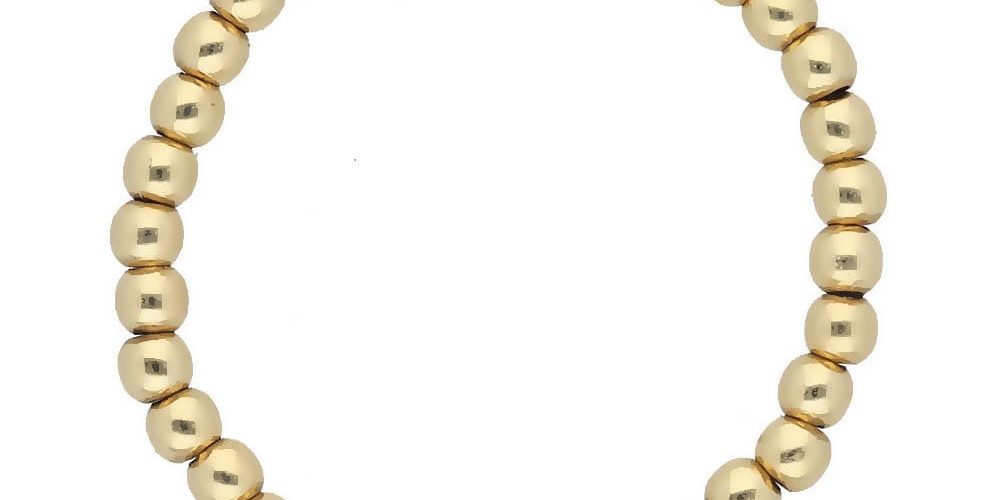 Piękny złoty pierścionek elastyczny z kuleczek złota