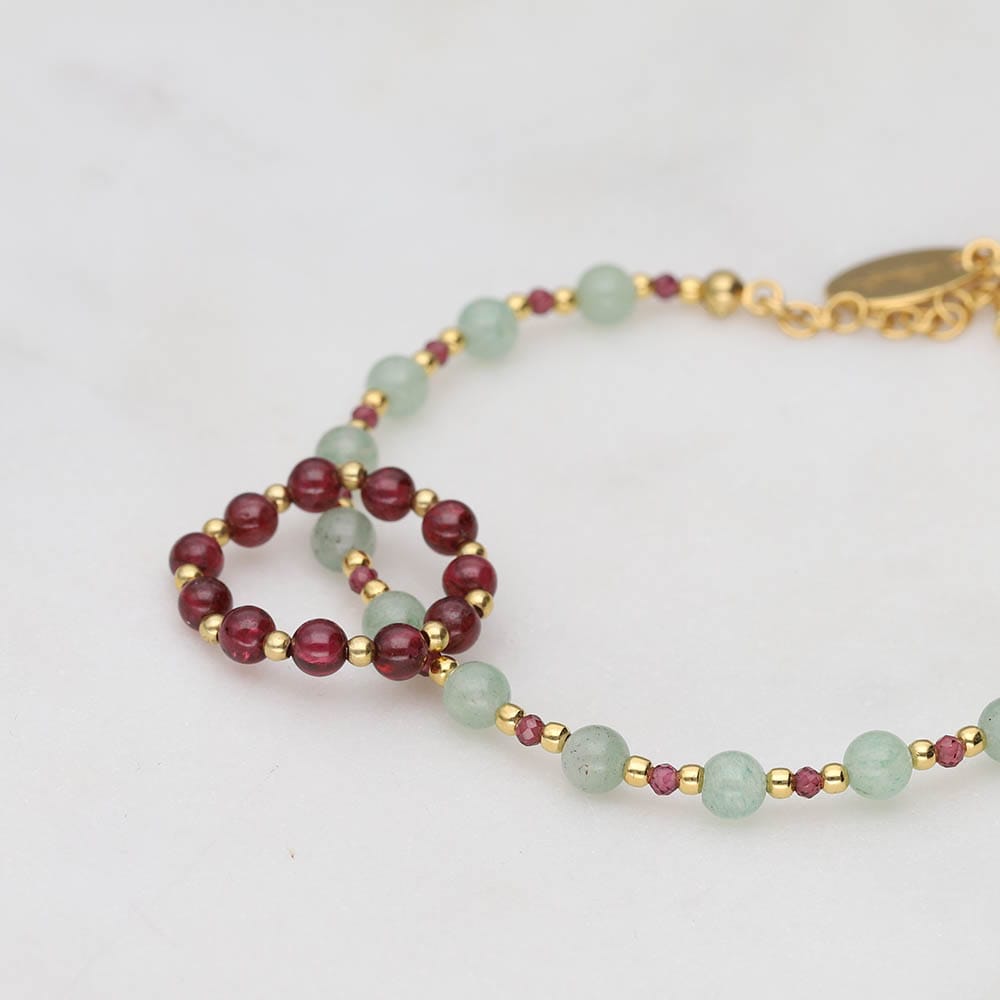 Pierścionek i bransoletka z granatem. Granat warto nosić przy sobie