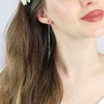 Czarne kolczyki długie wiszące ze spinelem długie