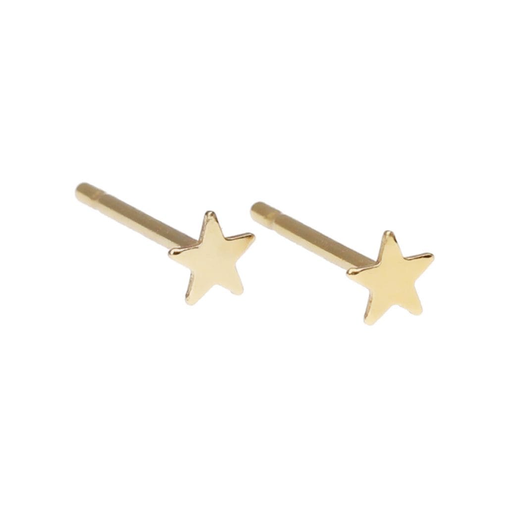 Minimalistyczne kolczyki gold filled na sztyftach z motywem gwiazdek