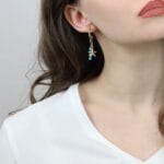 kolczyki na lato z turkusem i pozłacaną rozgwiazdą