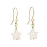 Kolczyki damskie srebrne pozłacane z masą perłową w kształcie gwiazdek