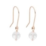 Kolczyki srebrne pozłacane na różowo z kulkami kwarcu