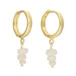 Eleganckie wiszące kolczyki srebrne pozłacane z pięknie opalizującym opalem