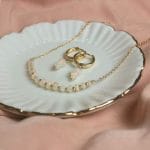 Naszyjnik damski goldfilled z opalem i kolczyki wiszące srebrne pozłacane z opalem