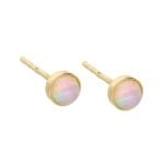 minimalistyczne kolczyki sztyfty srebrne pozłacane z pięknym opalem