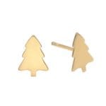 Świąteczne minimalistyczne kolczyki sztyfty srebrne pozłacane choinki CHRISTMAS TREE