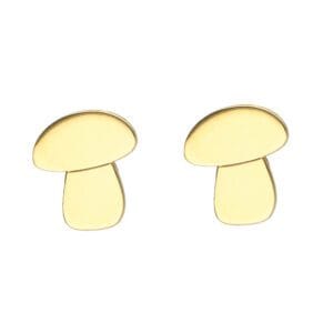 jesienne kolczyki grzybek sztyft z barankiem srebrne pozłacane