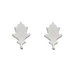 jesienne kolczyki na sztyfcie liść dębu wykonane ze srebra 925 rodowanego