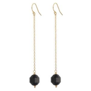 Kolczyki wiszące z onyksem długie gold filled