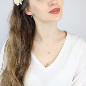 Kolczyki z niebieskim kamieniem apatytem wiszące na sztyfcie srebrne MINI