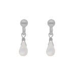 Minimalistyczne delikatne kolczyki z kamieniem księżycowym na sztyfcie srebrne MINI