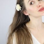 Kolczyki długie z kwarcem dymnym wiszące MINI w uszach