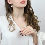 komplet biżuterii z perłą - naszyjnik i kolczyki