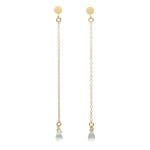 Długie wiszące kolczyki gold filled z naturalnym topazem