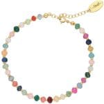 Kolorowa damska bransoletka srebrna pozłacana z kamieni naturalnych - agatu VIVID