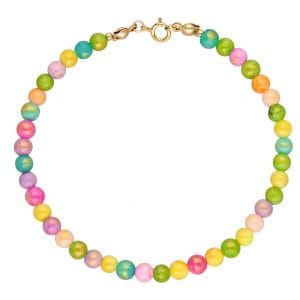 Kolorowa bransoletka damska gold filled z kamieni naturalnych