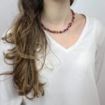 Regulowany czoker na szyję z masy perłowej wielobarwnej