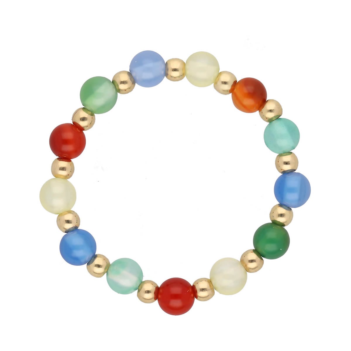 Elastyczny pierścionek gold filled z kolorowym agatem