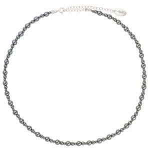 Choker srebrny z hematytu STEEL BUBBLES