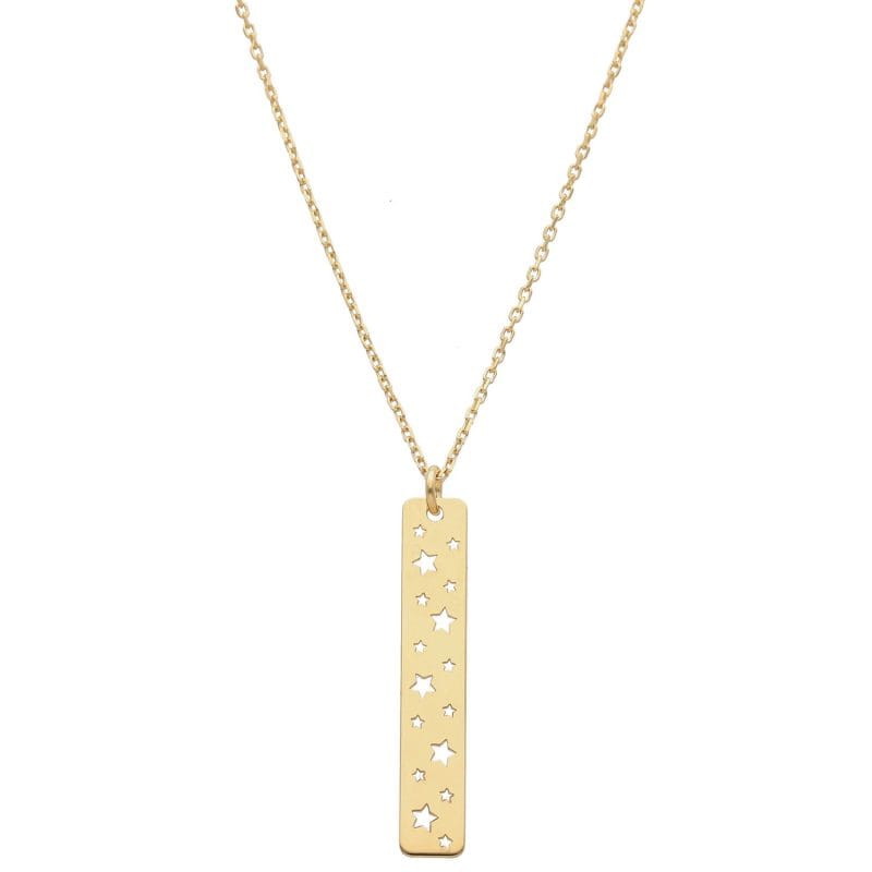 Naszyjnik damski srebrny pozłacany z celebrytką z motywem gwiazdek