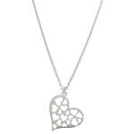 Damski naszyjnik srebrny celebrytka serce z wyciętymi mniejszymi sercami na łańcuszku ankier
