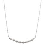 Elegancki naszyjnik damski srebrny rodowany z kuleczkami 2mm i 3mm