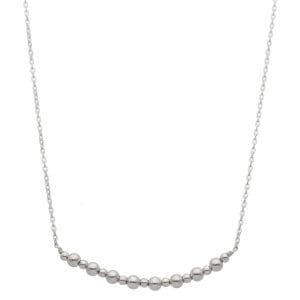 Elegancki naszyjnik damski srebrny rodowany z kuleczkami 2mm i 3mm