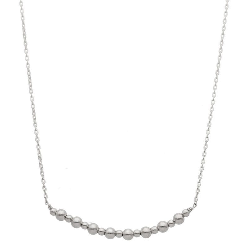 Elegancki naszyjnik damski srebrny rodowany z kuleczkami 2mm i 3mm