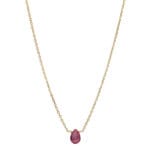 Naszyjnik z granatem minimalistyczny pozłacany ankier