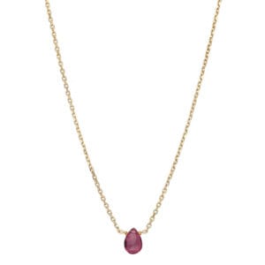 Naszyjnik z granatem minimalistyczny pozłacany ankier