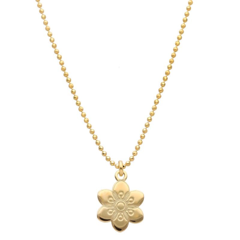 Damski naszyjnik srebrny pozłacany celebrytka z kwiatkiem FLOWER