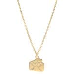 Naszyjnik damski celebrytka pozłacana w kształcie listu z serduszkami