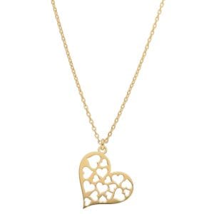 Naszyjnik serce damski pozłacany 42cm