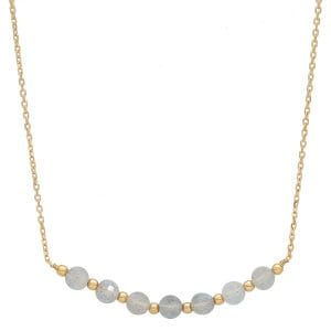 elegancki pozłacany naszyjnik z labradorytem