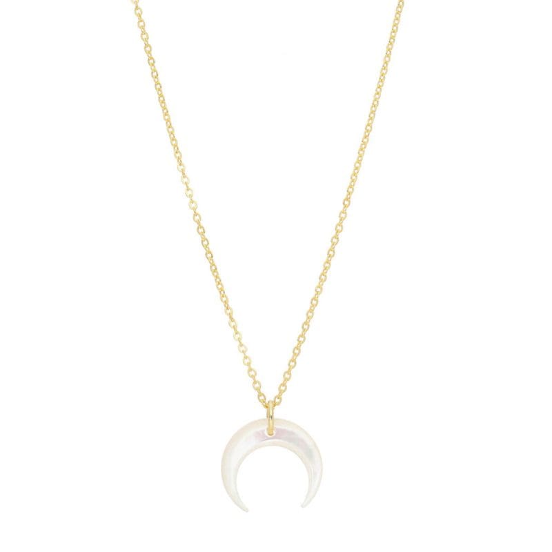 Damski naszyjnik pozłacany z masą perłową róg obfitości