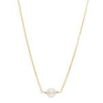 elegancki i delikatny damski naszyjnik srebrny pozłacany z perłą