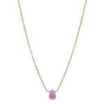 Minimalistyczny damski naszyjnik z fioletowym kamieniem ametystem MINI